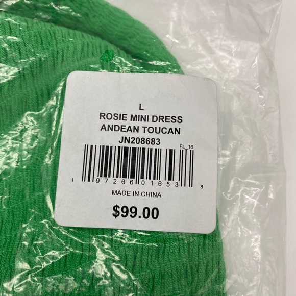 Betsey Johnson Green Smocked Ruffled Tiered Strapless Mini Dress NWT - Picture 4 of 7